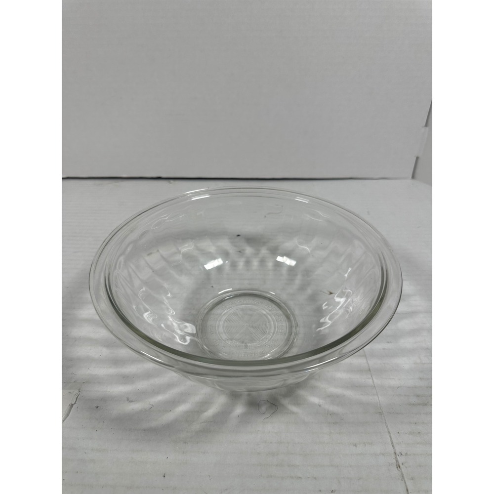 Pyrex 325 Clear Glass Mixing Bowl 2.5L Ribbed Fluted USA Vintage Kitchenware